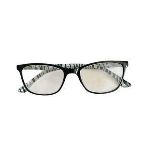 Lulu Guinness Black White Zebra Print Eyeglass Frame LR 74 1.5 53[]18 145